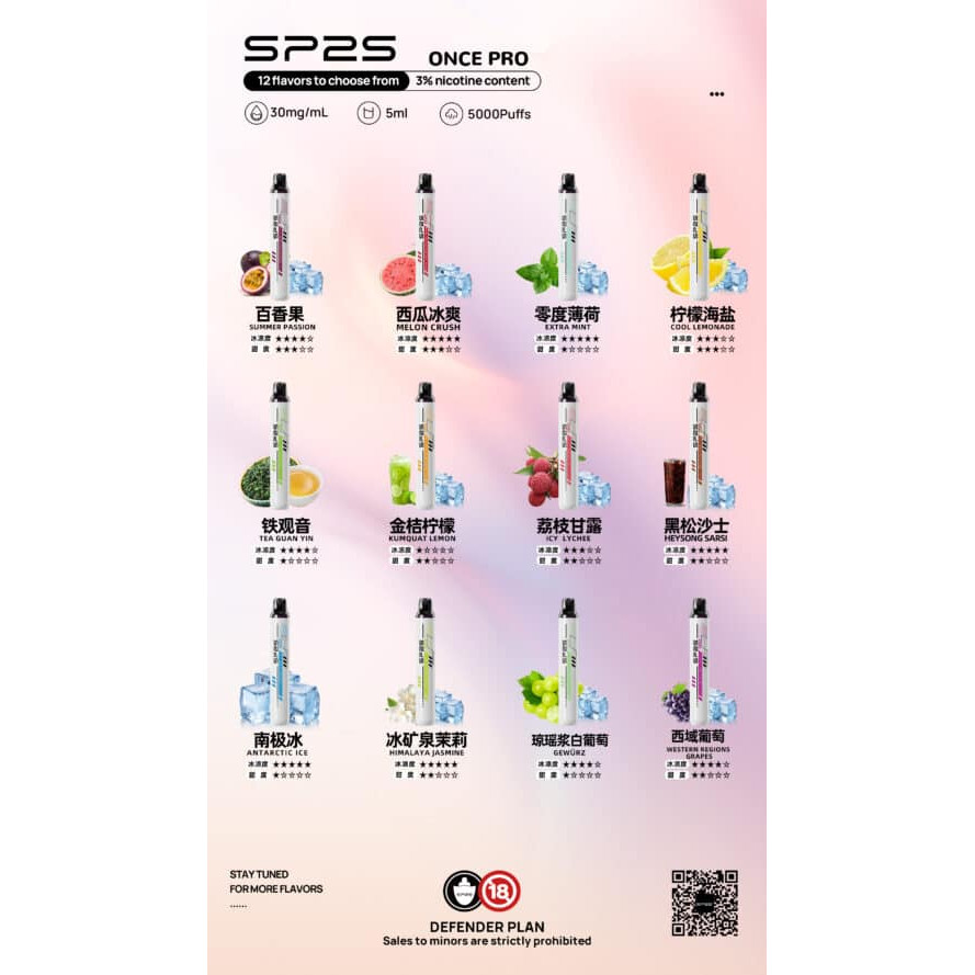 免充電、免帶線！SP2S 5000口拋棄式：開袋即抽